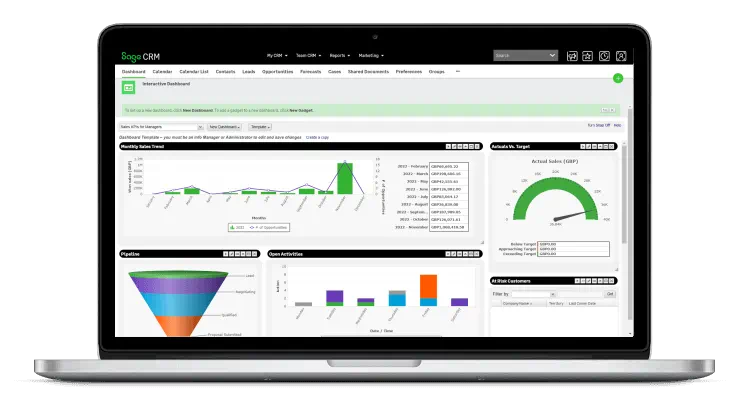 Sage CRM Dashboard