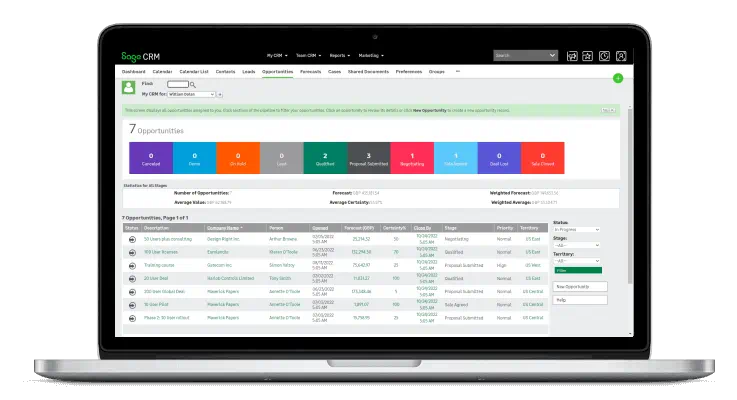 Sage CRM Opportunities